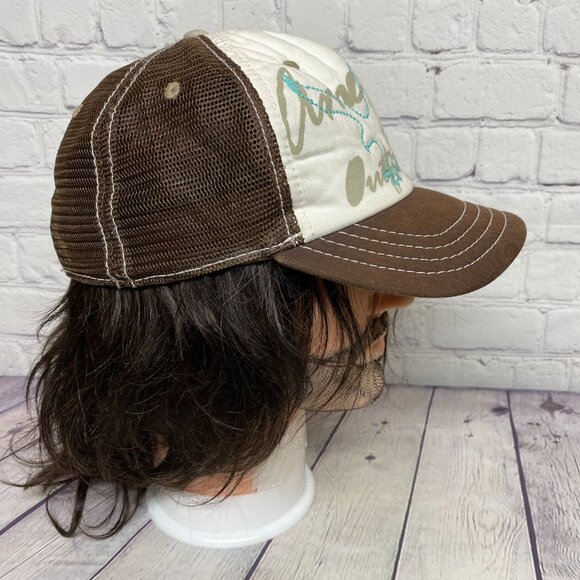 Vintage American Eagle Women Trucker Hat Mesh Cap Snapback Brown White Foam - Picture 4 of 10